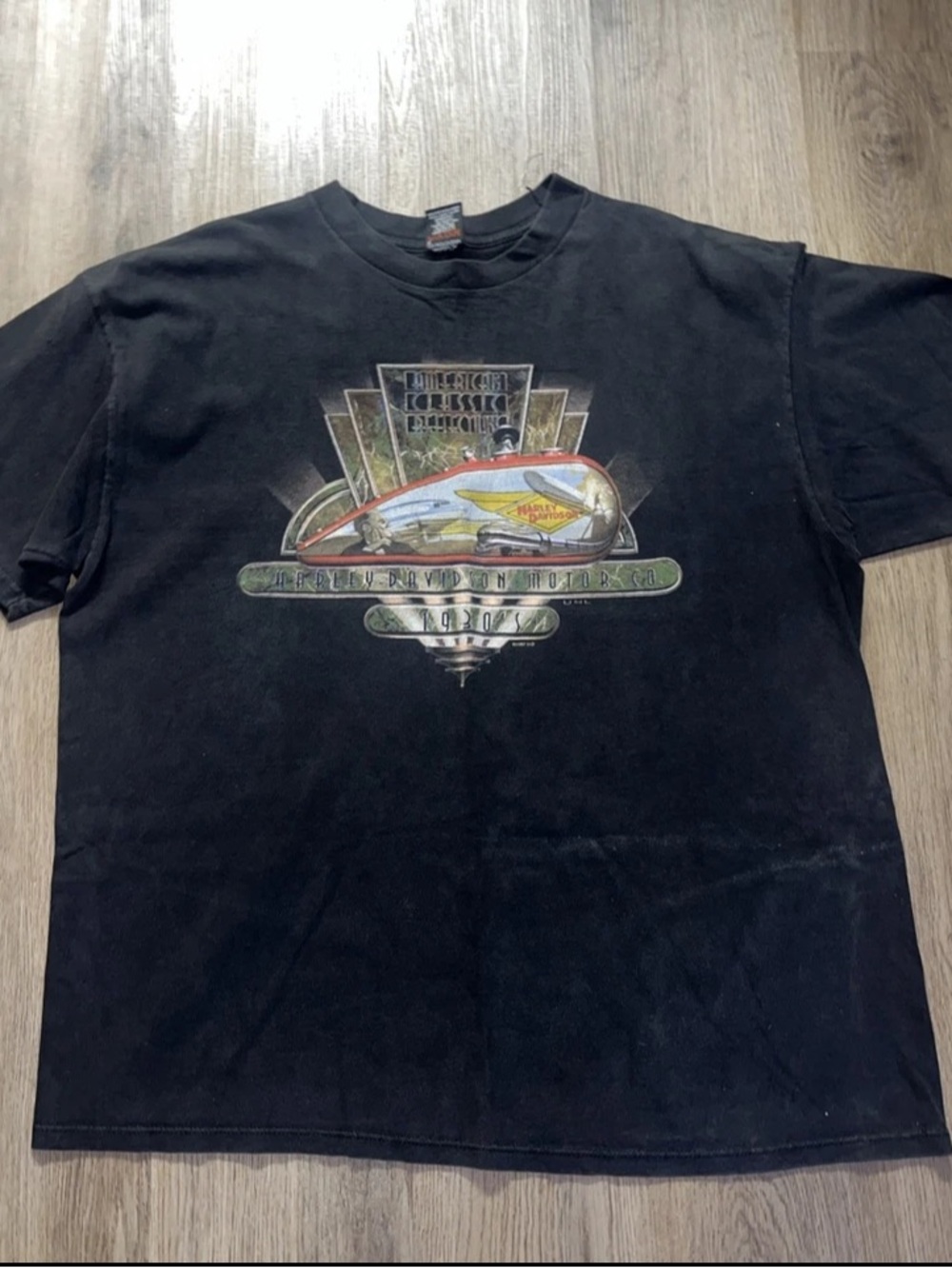 Vintage Black Graphic Harley Davidson motorcycle Tee